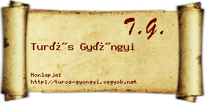 Turós Gyöngyi névjegykártya